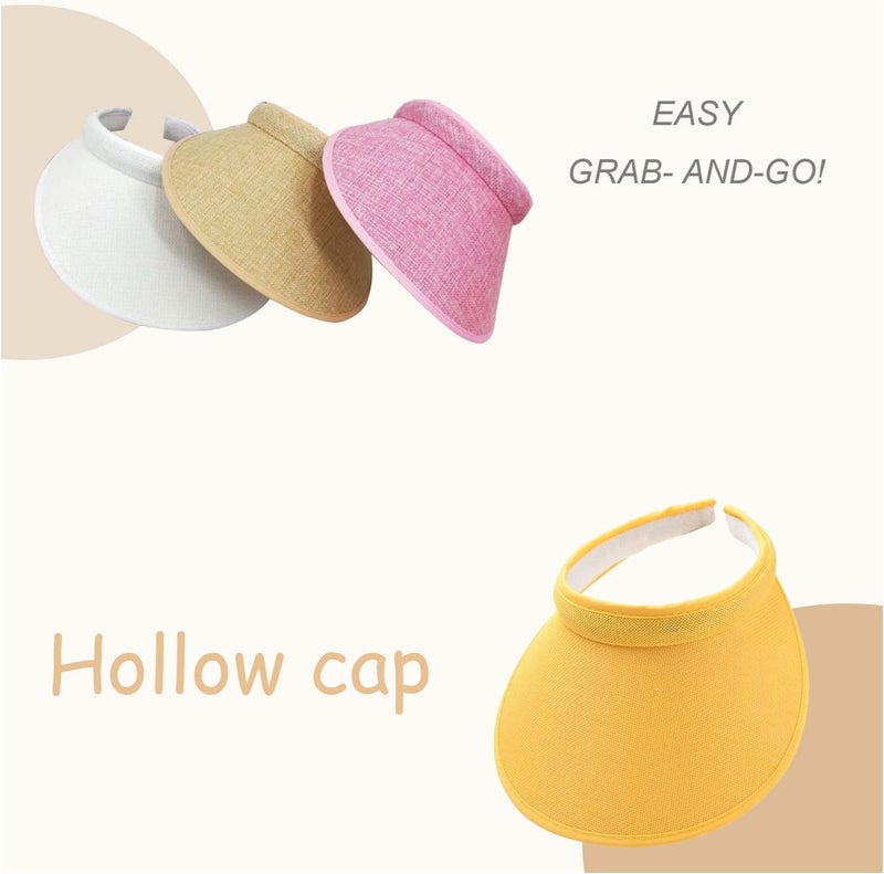 jecvxor Cloth Covered Slip-On Visor for Women, Adjustable Cap Sports Sun Visors for Men - Image 2